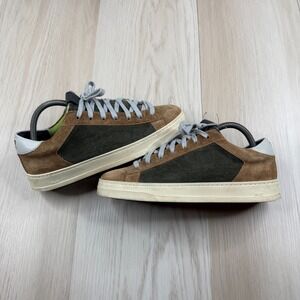 P448 Jack Mens Brown Black Suede Low Top Lace Up Sneaker Shoes Size 40